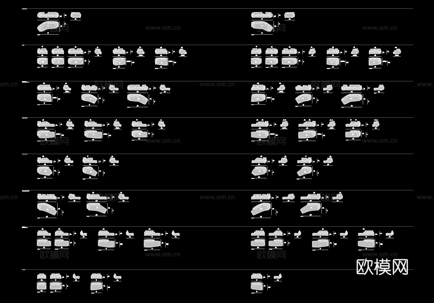 意大利Poliform图册+CAD平立侧CAD图库cad施工图