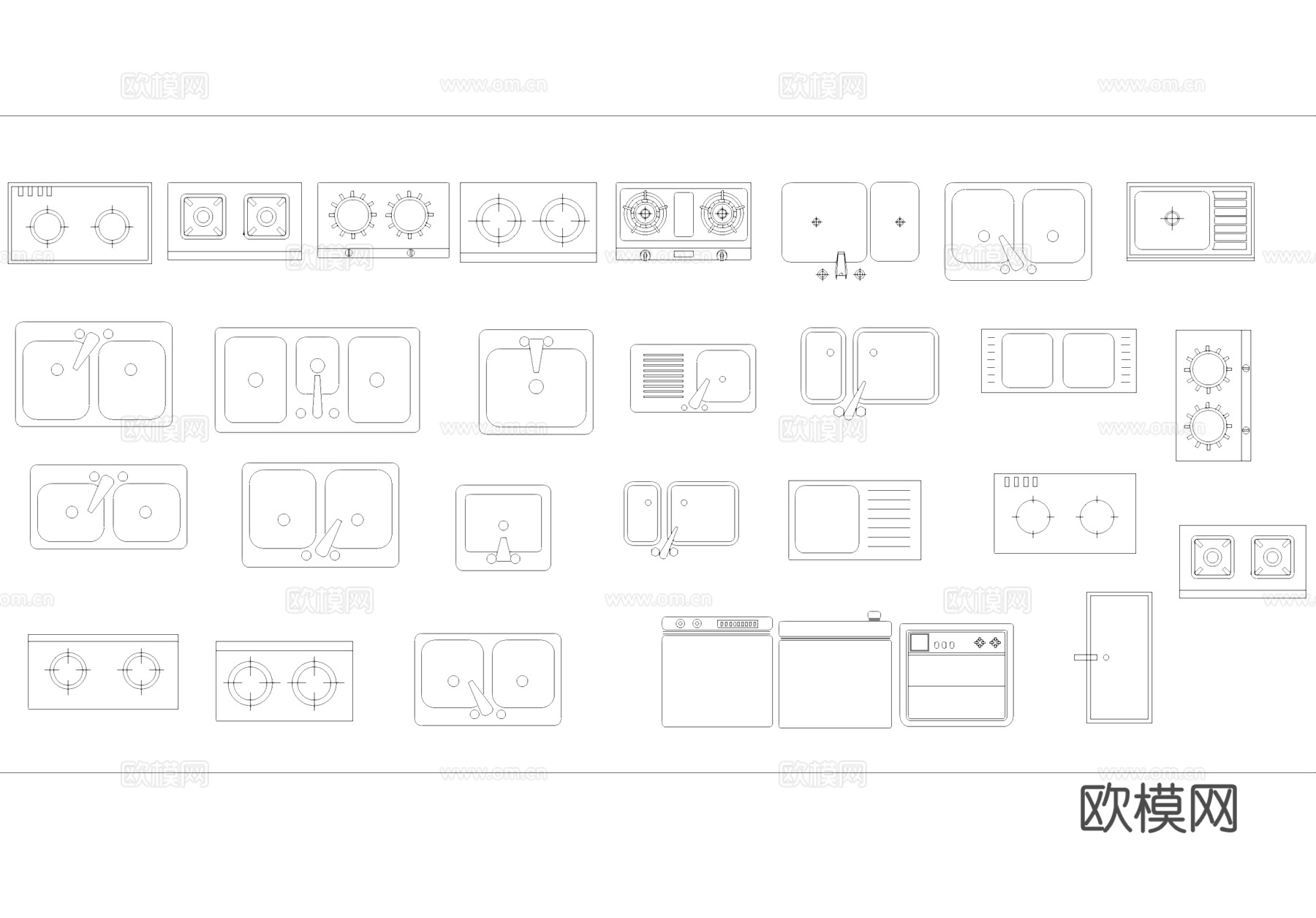 家具桌椅沙发门床柜子电器植物拼花综合CAD图块图库cad施工图