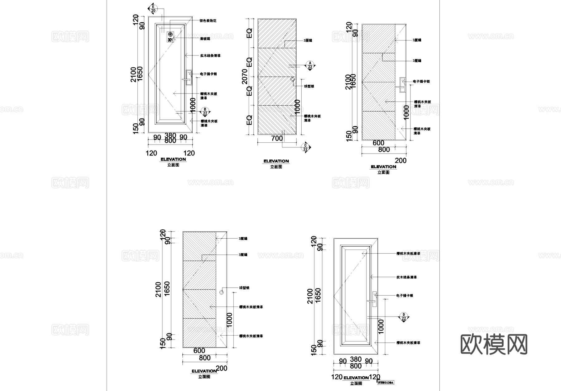 宾馆标准间客房室内装饰CAD施工图整套cad施工图