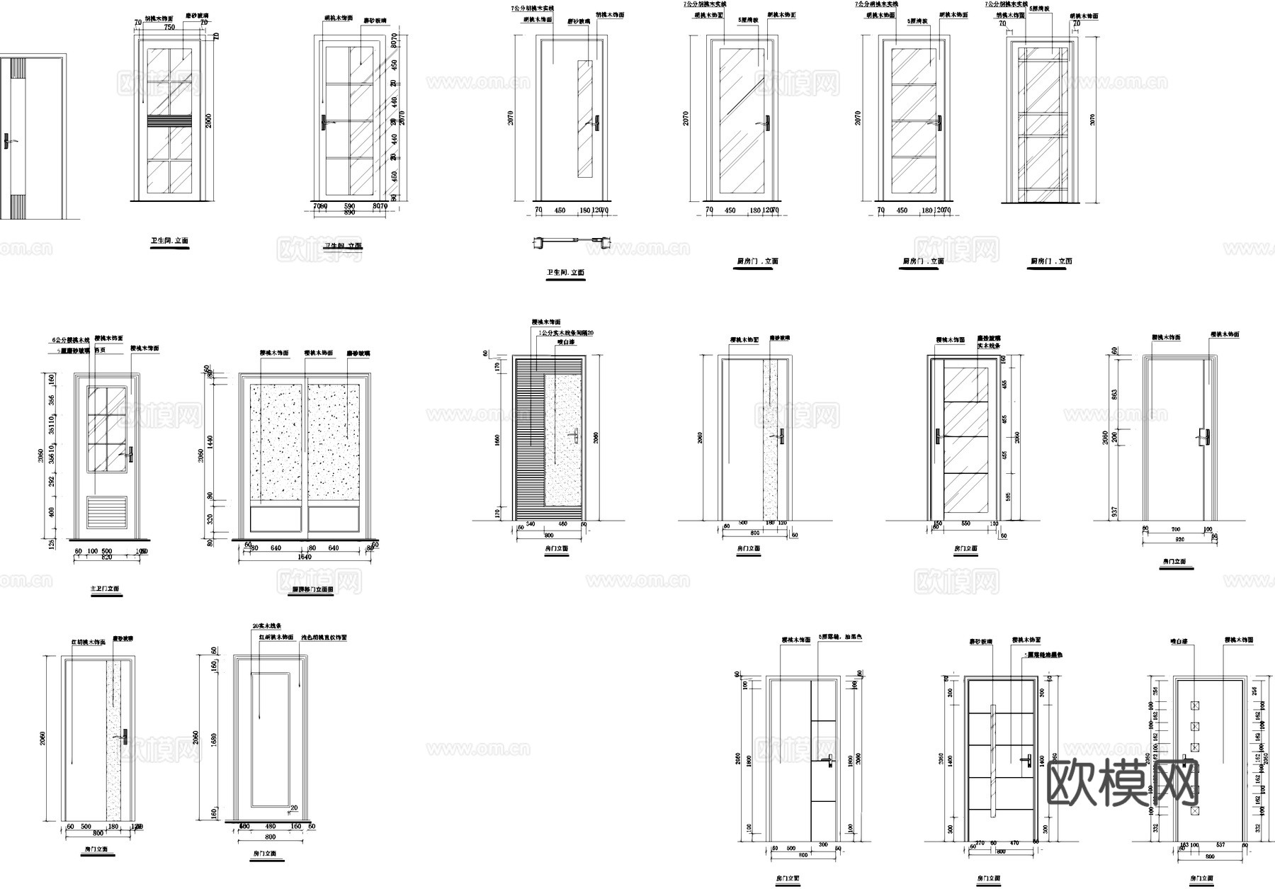 门立面节点大样图库cad施工图