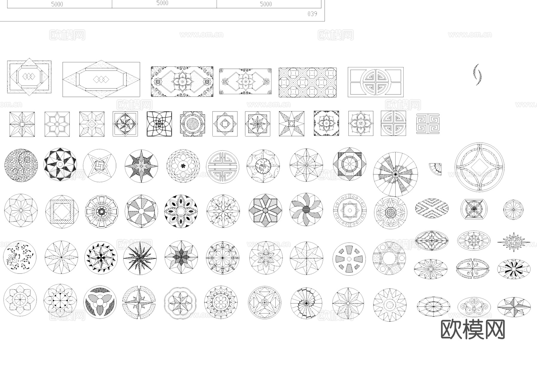 家具桌椅沙发门床柜子电器植物拼花综合CAD图块图库cad施工图