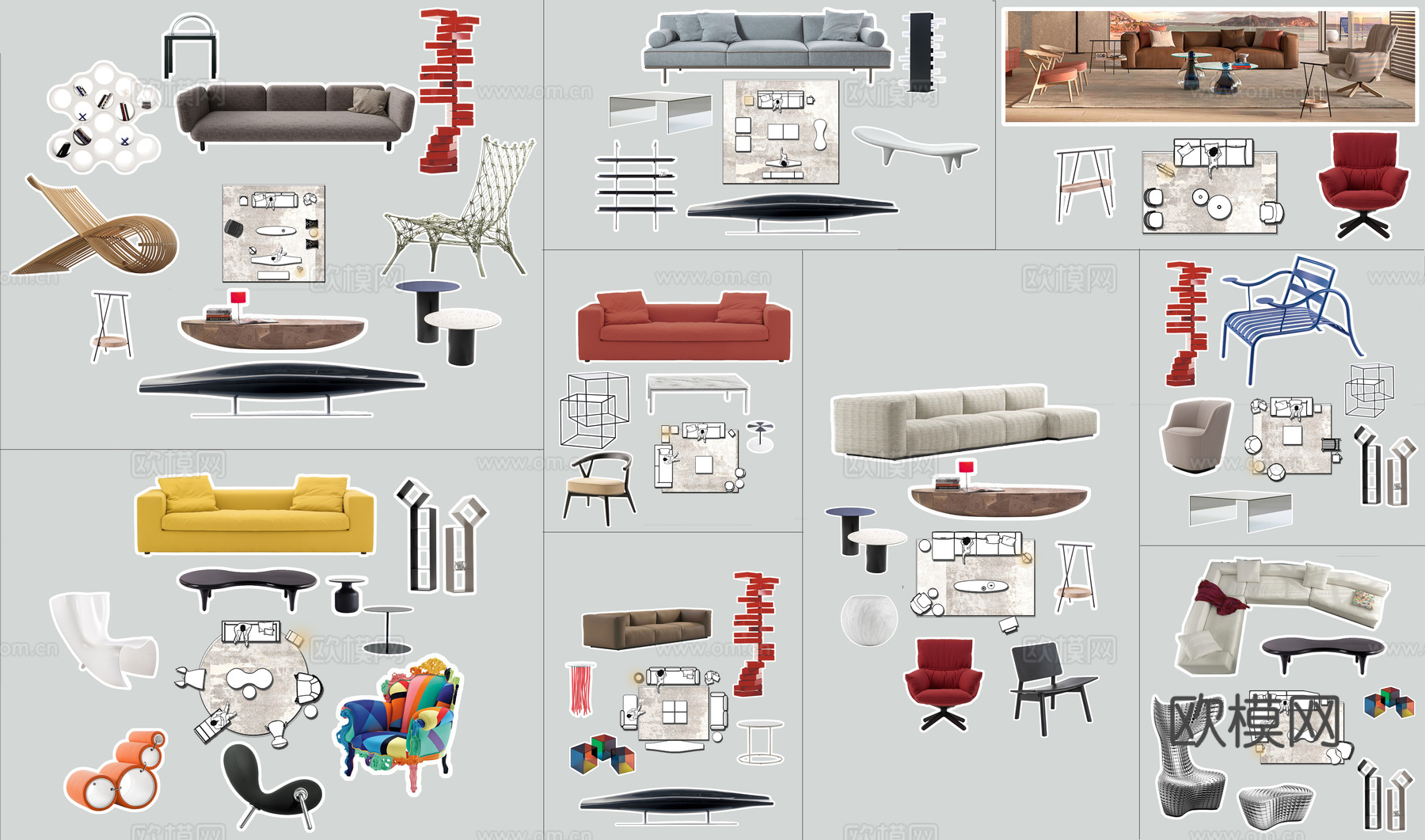 意大利Cappellini平面cad图库cad施工图