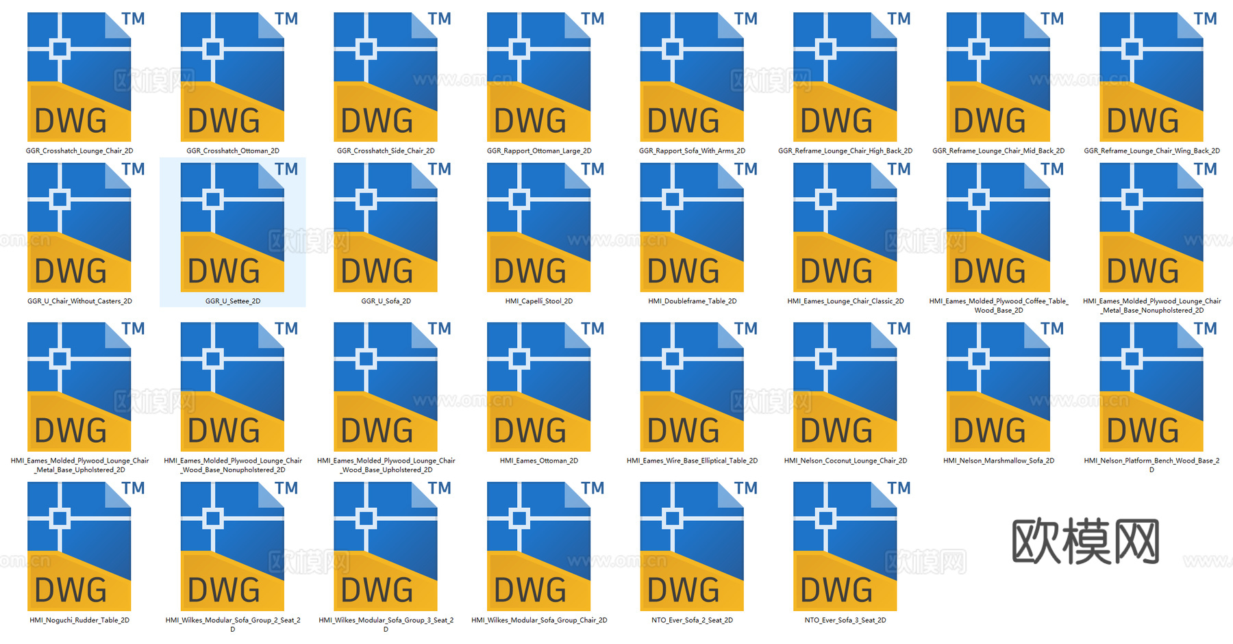 美国Herman Miller 平面组合cad图库cad施工图