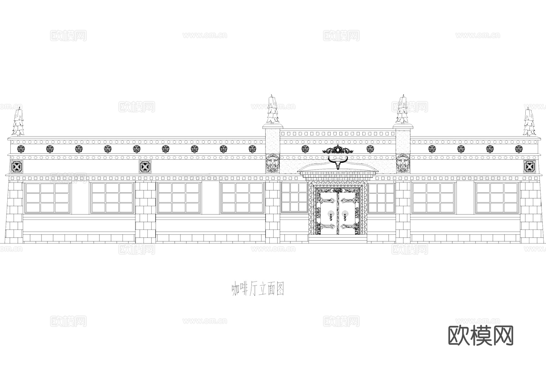 藏式风格咖啡厅室内工装CAD施工图cad施工图