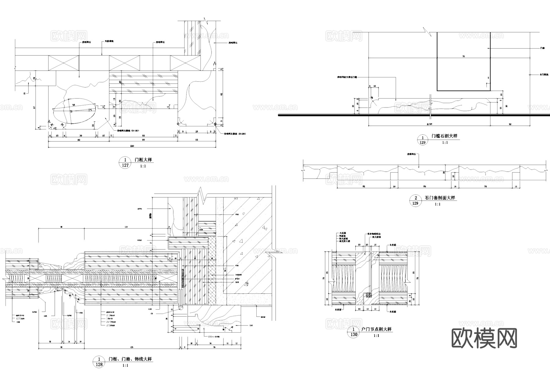 入户门节点大样详图cad施工图