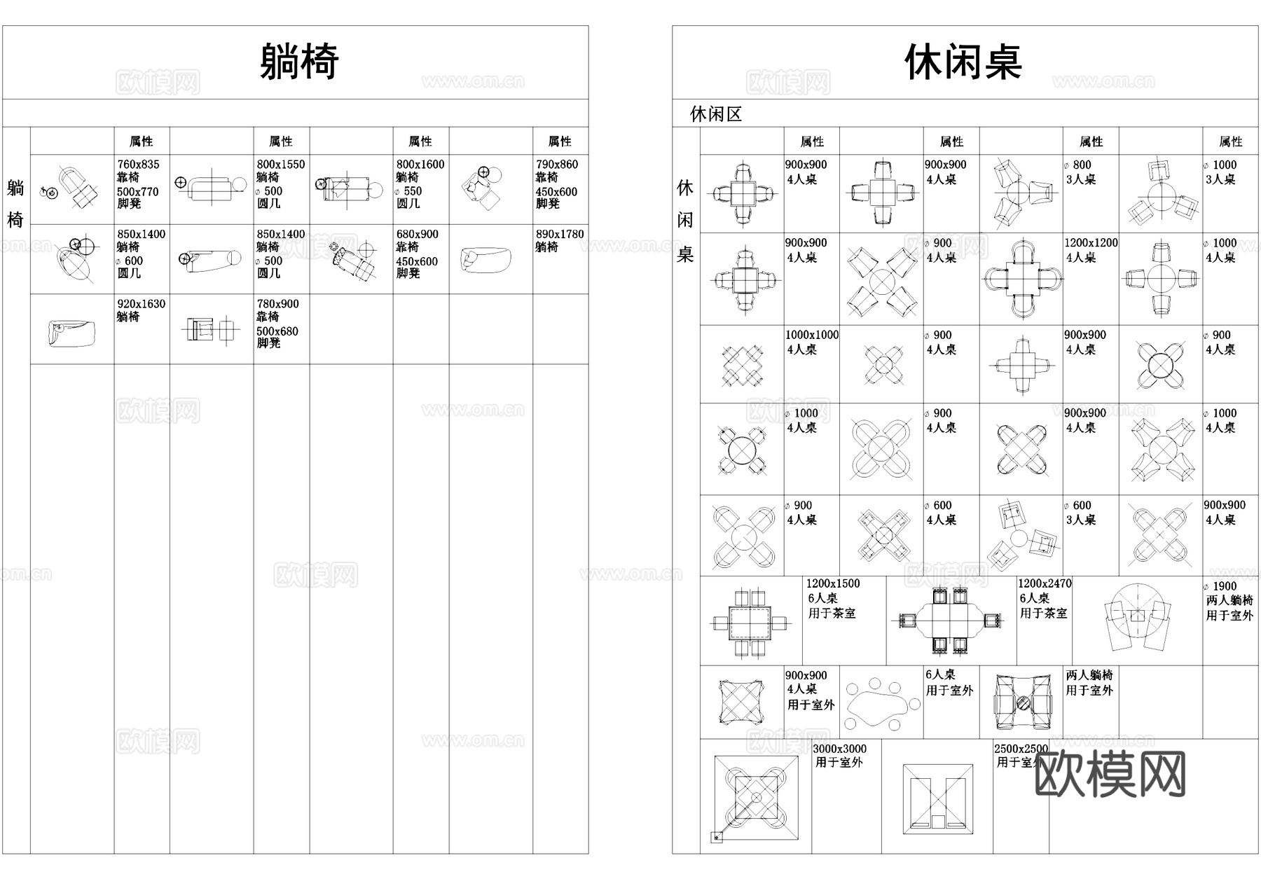 桌椅床沙发家具洁具电器运动器材综合图块图库CAD施工图cad施工图