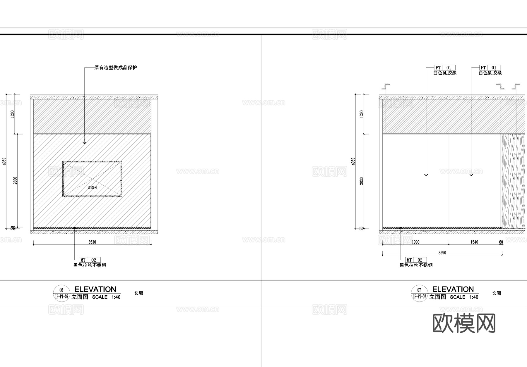 二层社区党群服务中心展厅室内工装CAD施工图cad施工图