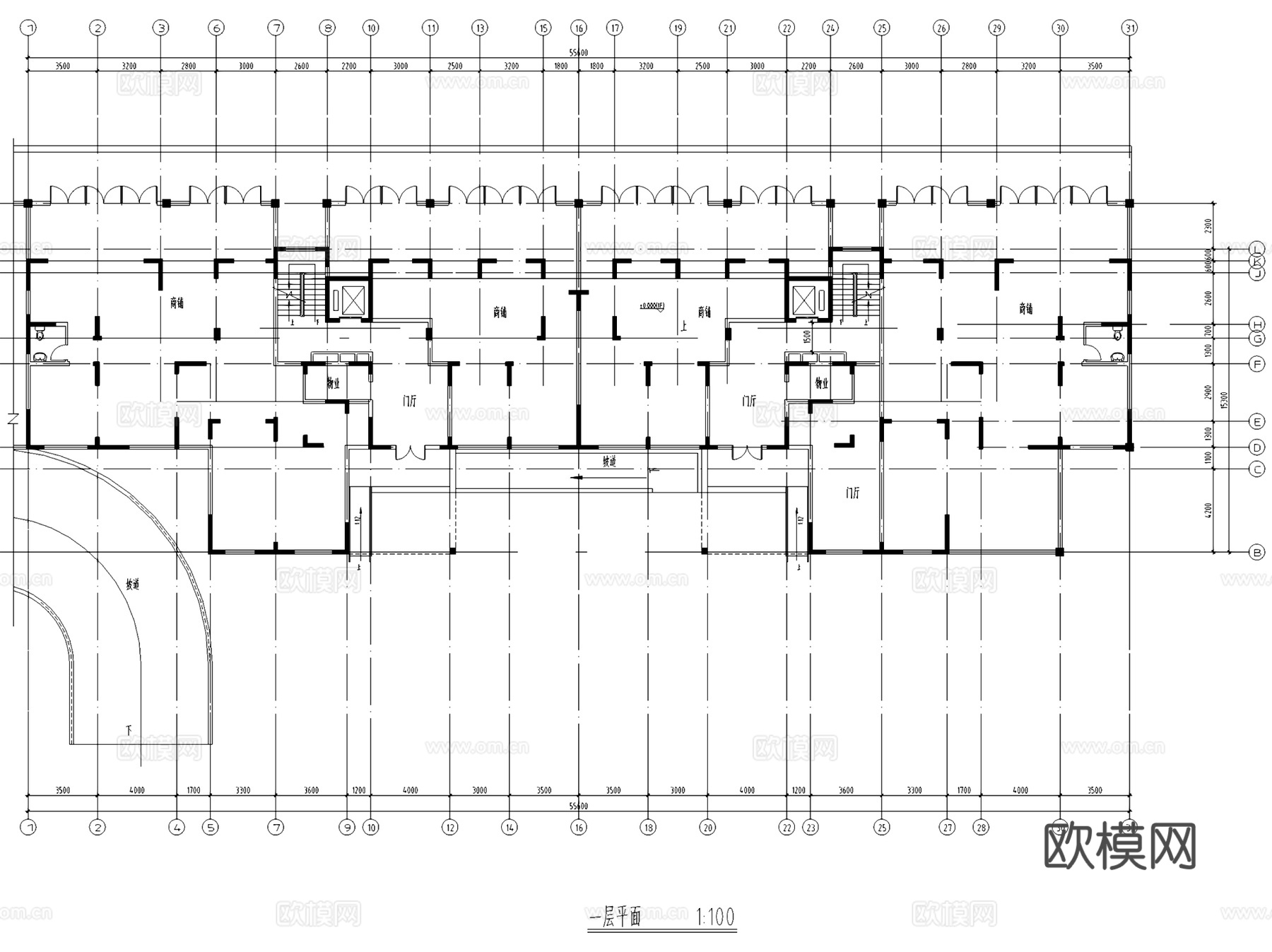 居住小区住宅建筑平面图CAD施工图+SU模型cad施工图