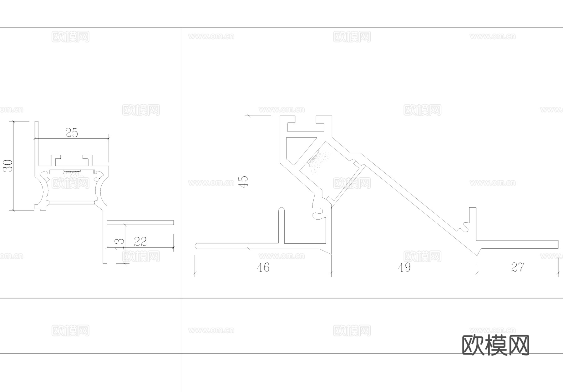LED线性灯天花悬浮吊顶图库CAD施工图cad施工图