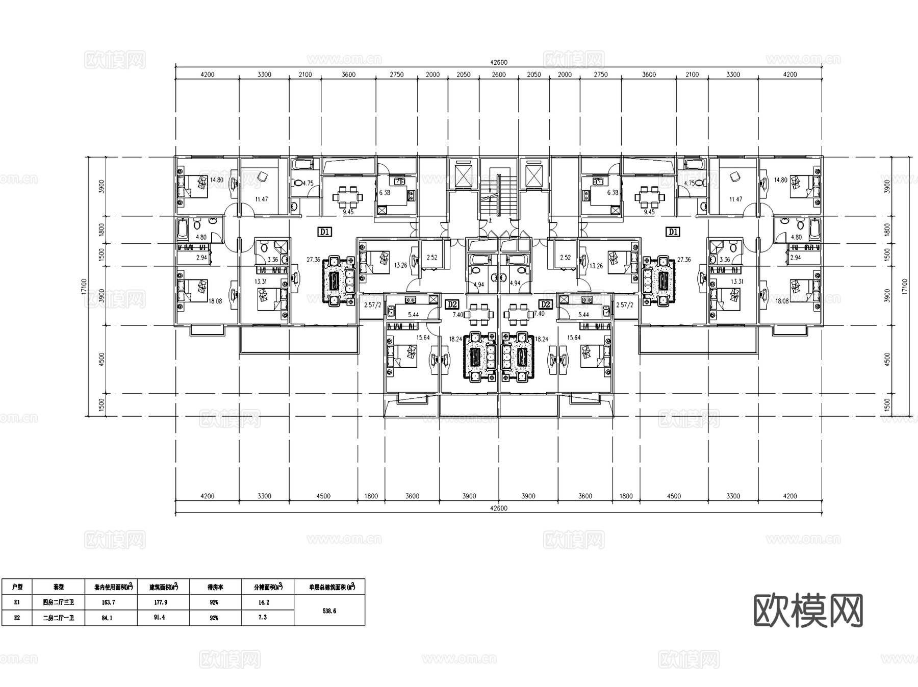嘉兴现代高层住宅规划建筑CAD施工图+SU模型cad施工图