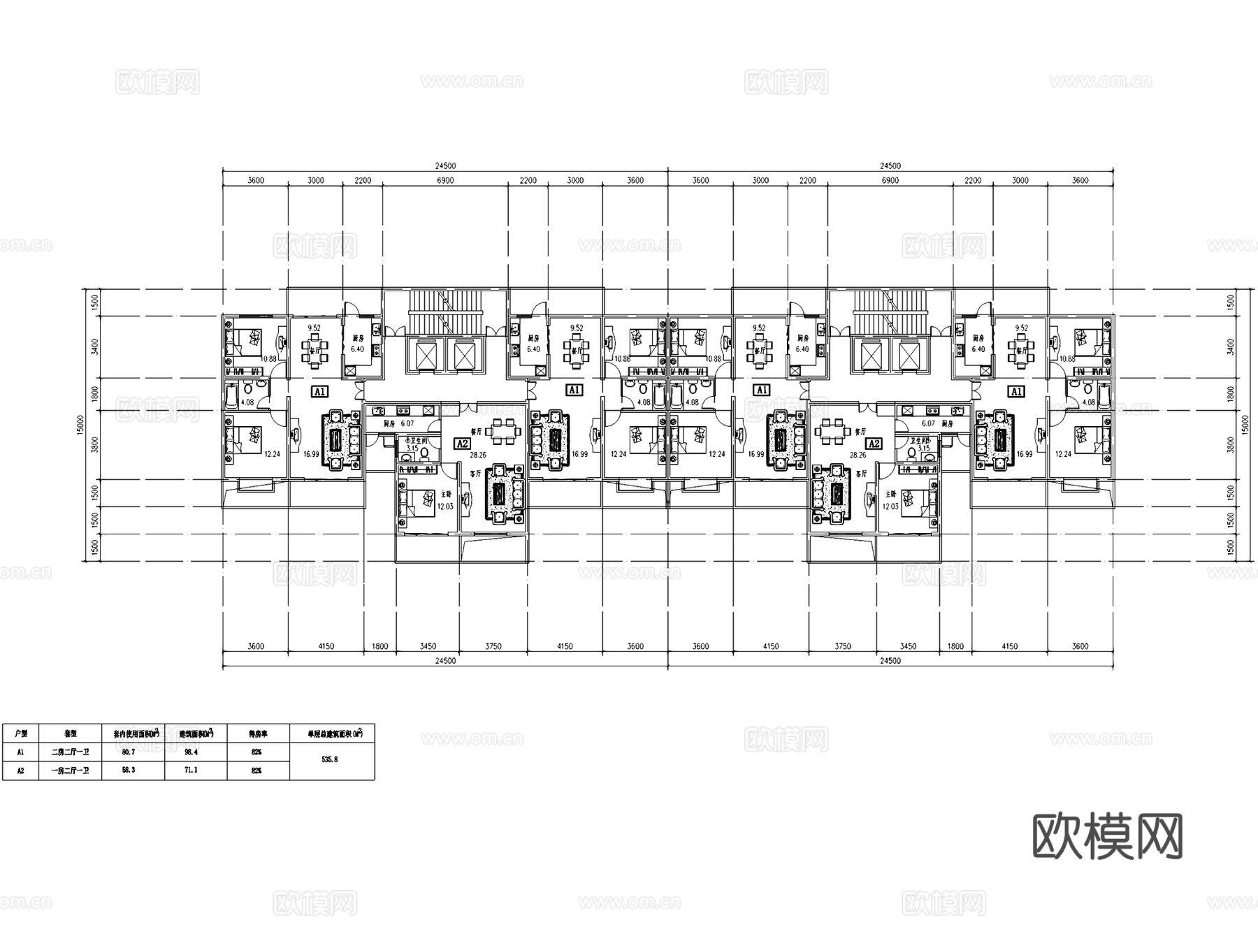 嘉兴现代高层住宅规划建筑CAD施工图+SU模型cad施工图