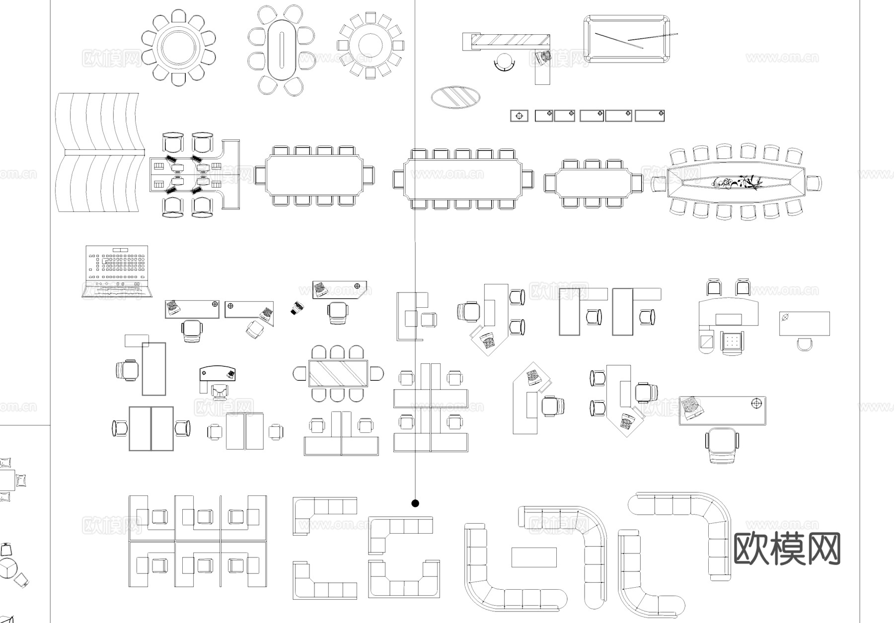 家具桌椅沙发门床柜子电器植物拼花综合CAD图块图库cad施工图