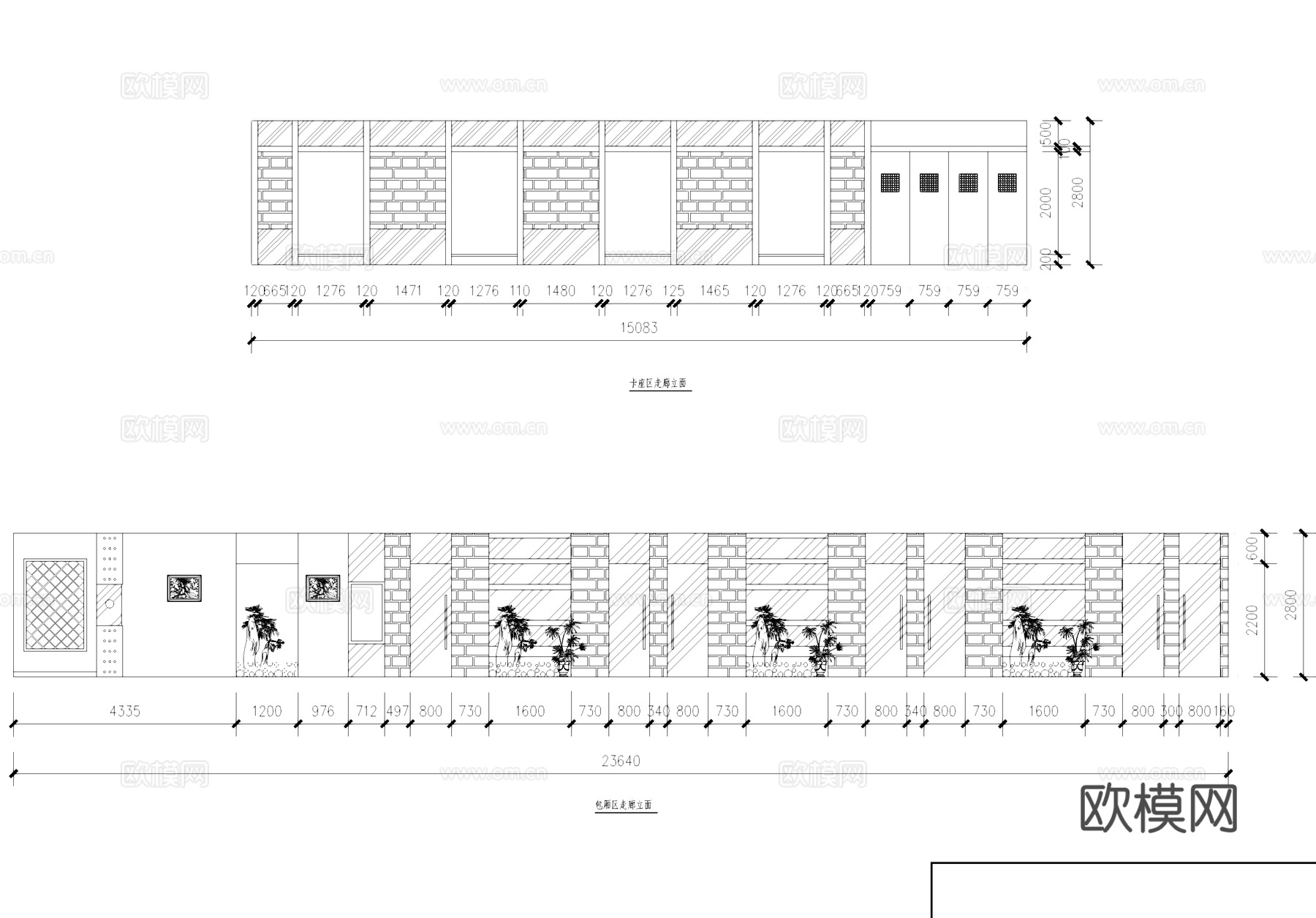 二层咖啡厅室内工装CAD施工图cad施工图