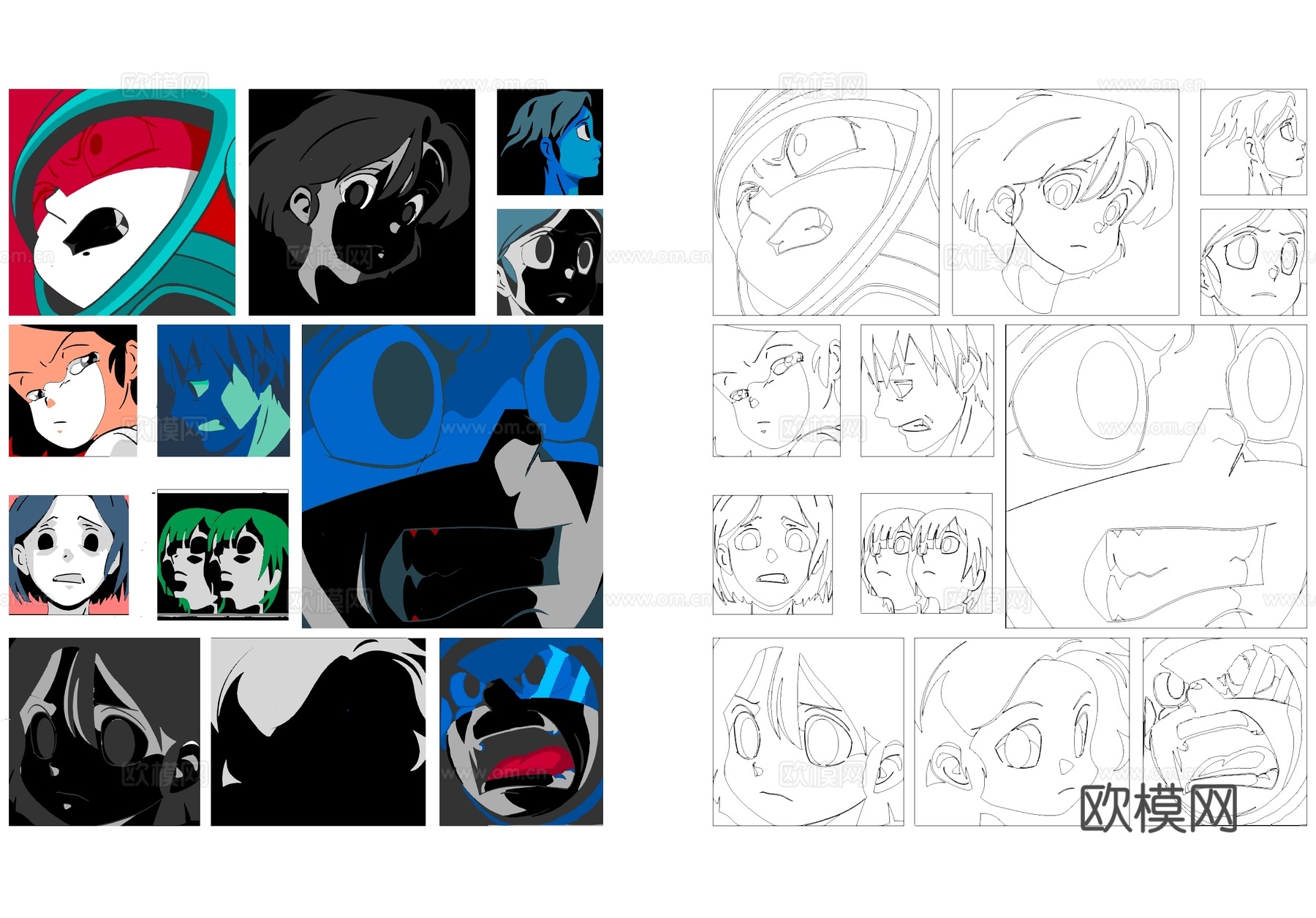 Aokizy洛克人卡通角色人物挂画CAD图块图库cad施工图