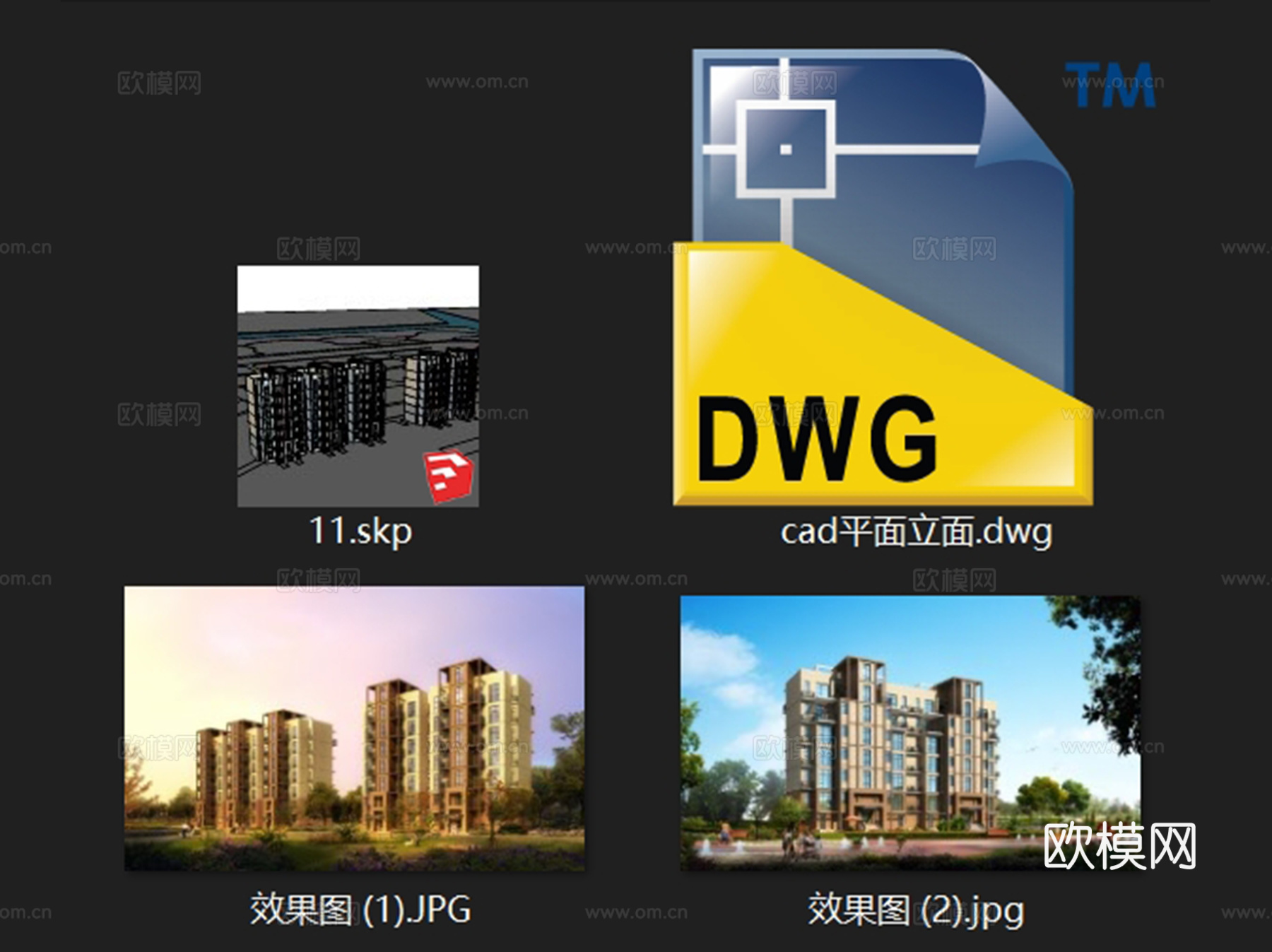 多层住宅复式跃层居住建筑CAD施工图cad施工图