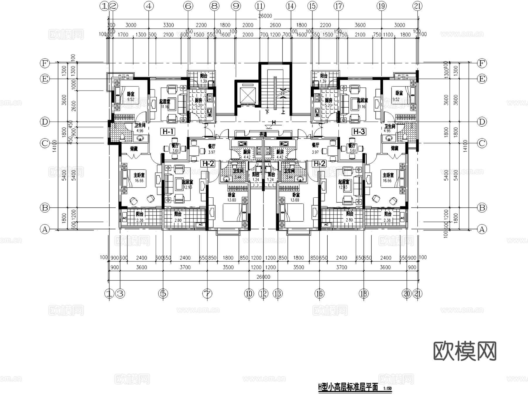 兴隆百果度假庄园小高层建筑CAD施工图+SU模型cad施工图