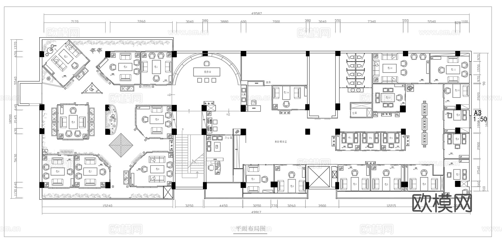 茶楼 茶馆  最新平面施工图合集cad施工图