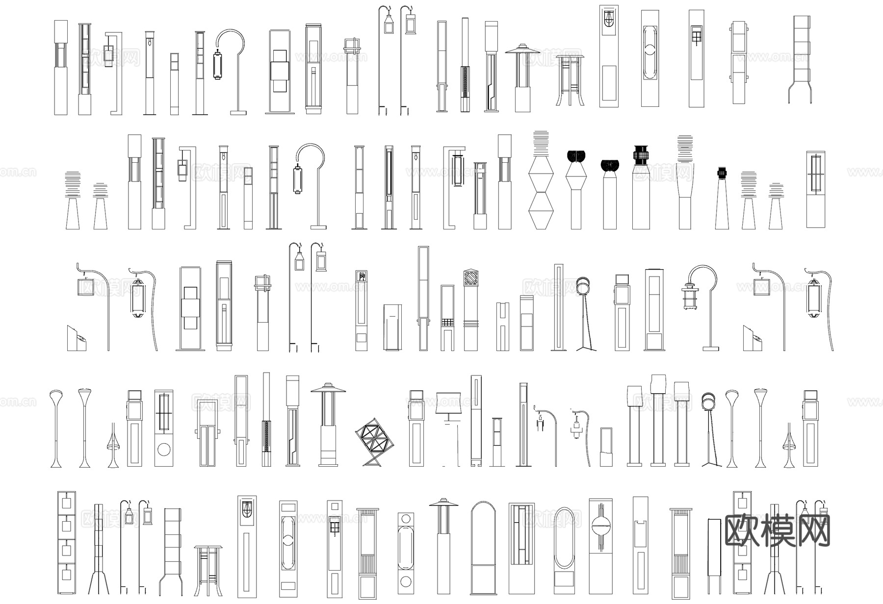 落地灯灯具图块图库CAD施工图cad施工图