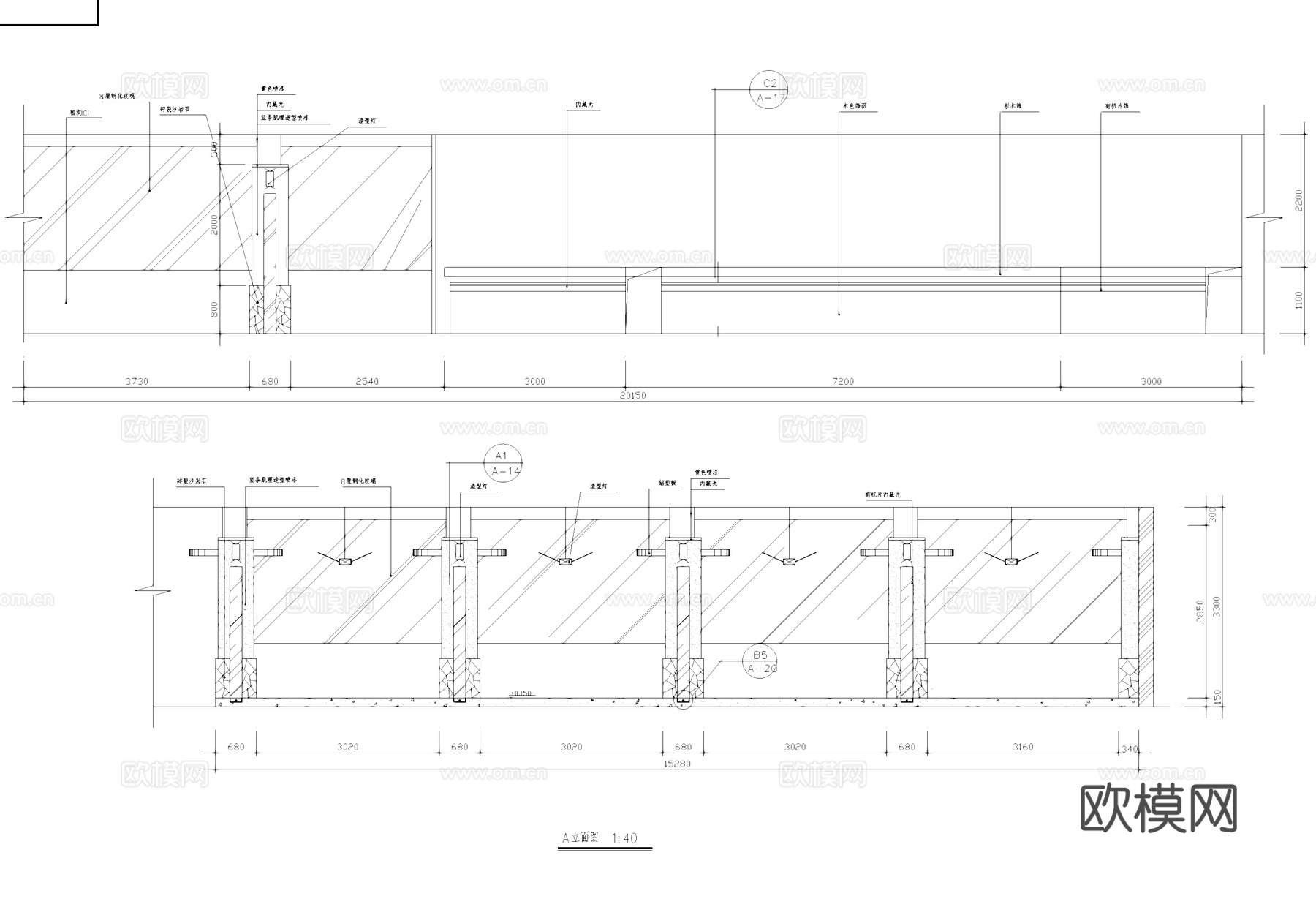 西餐厅室内工装CAD施工图cad施工图