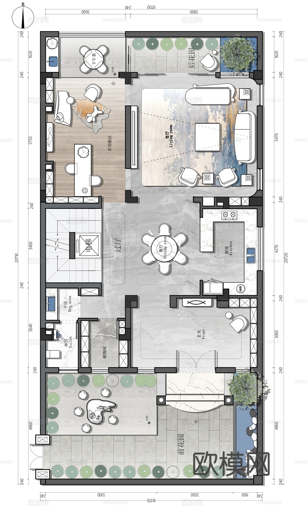 四层别墅平面CAD施工图cad施工图