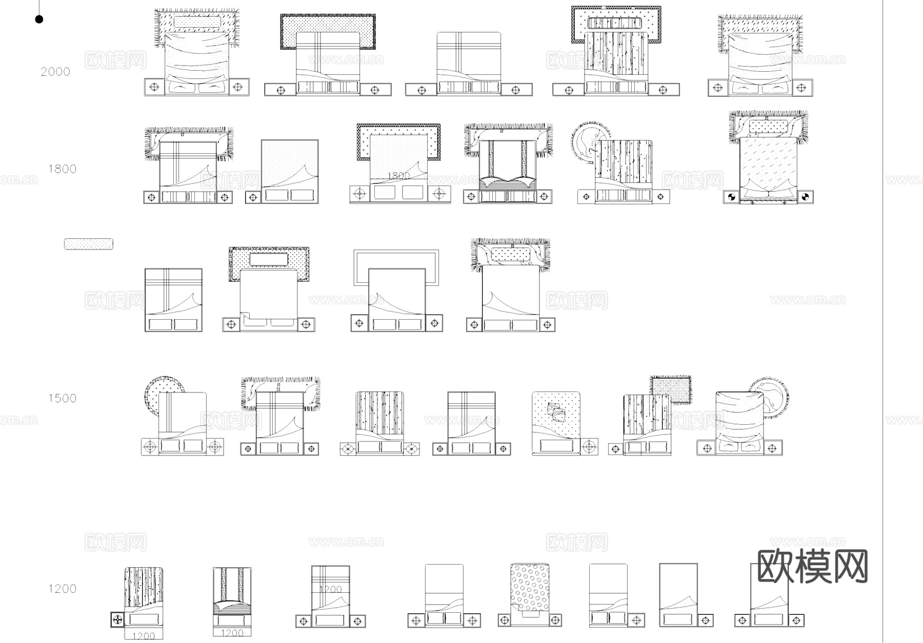 家具桌椅沙发门床柜子电器植物拼花综合CAD图块图库cad施工图