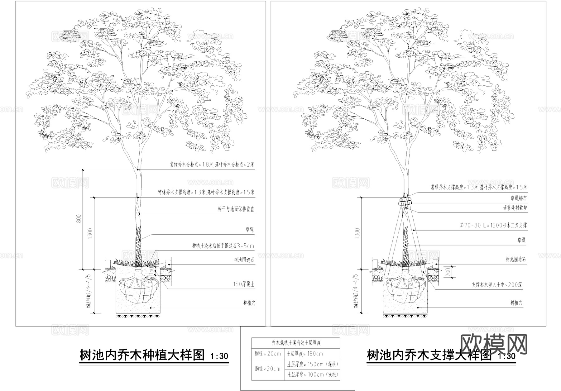 市政道路绿化横断面图CAD施工图cad施工图