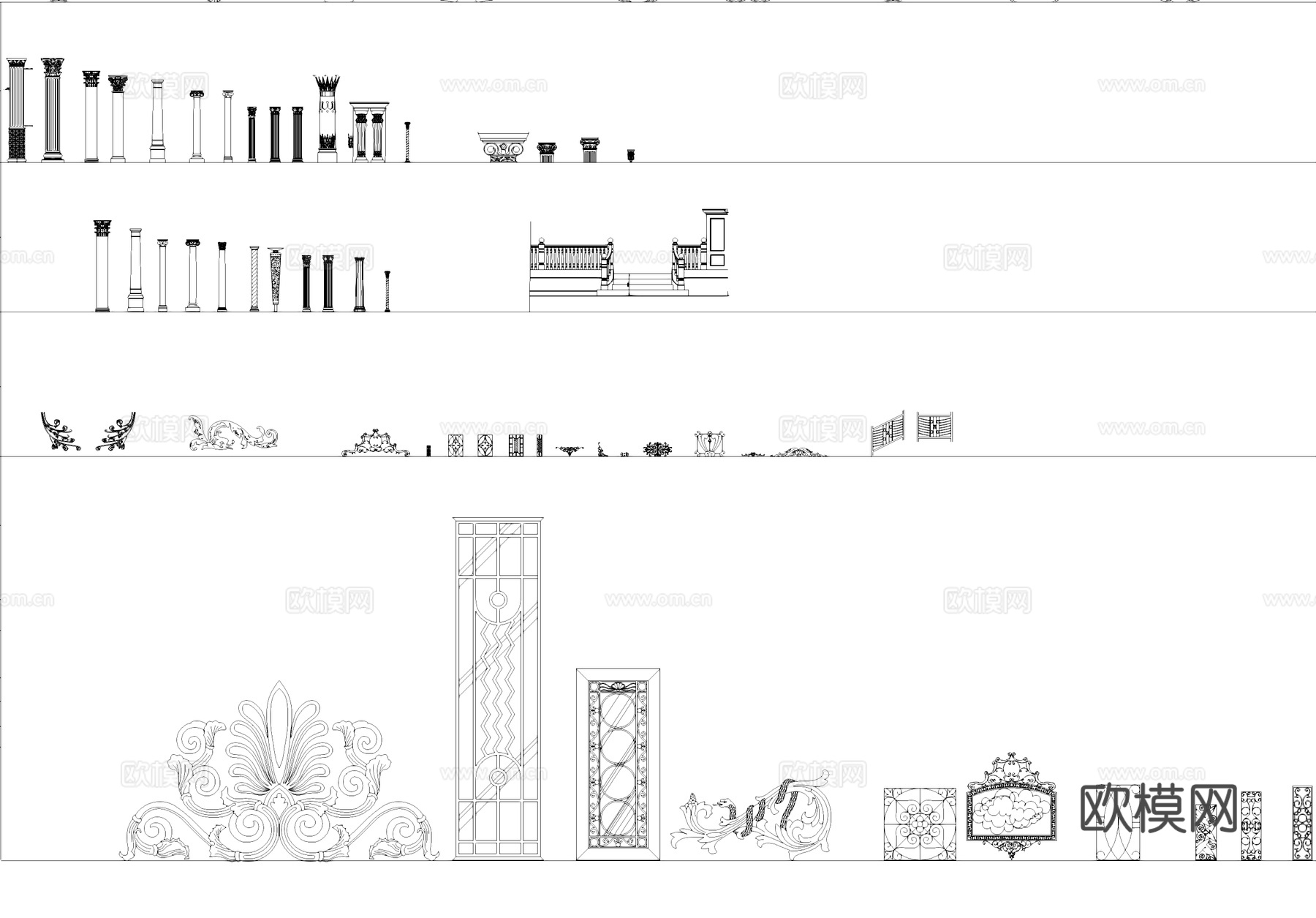 综合家具构件装饰工装CAD图块图库cad施工图