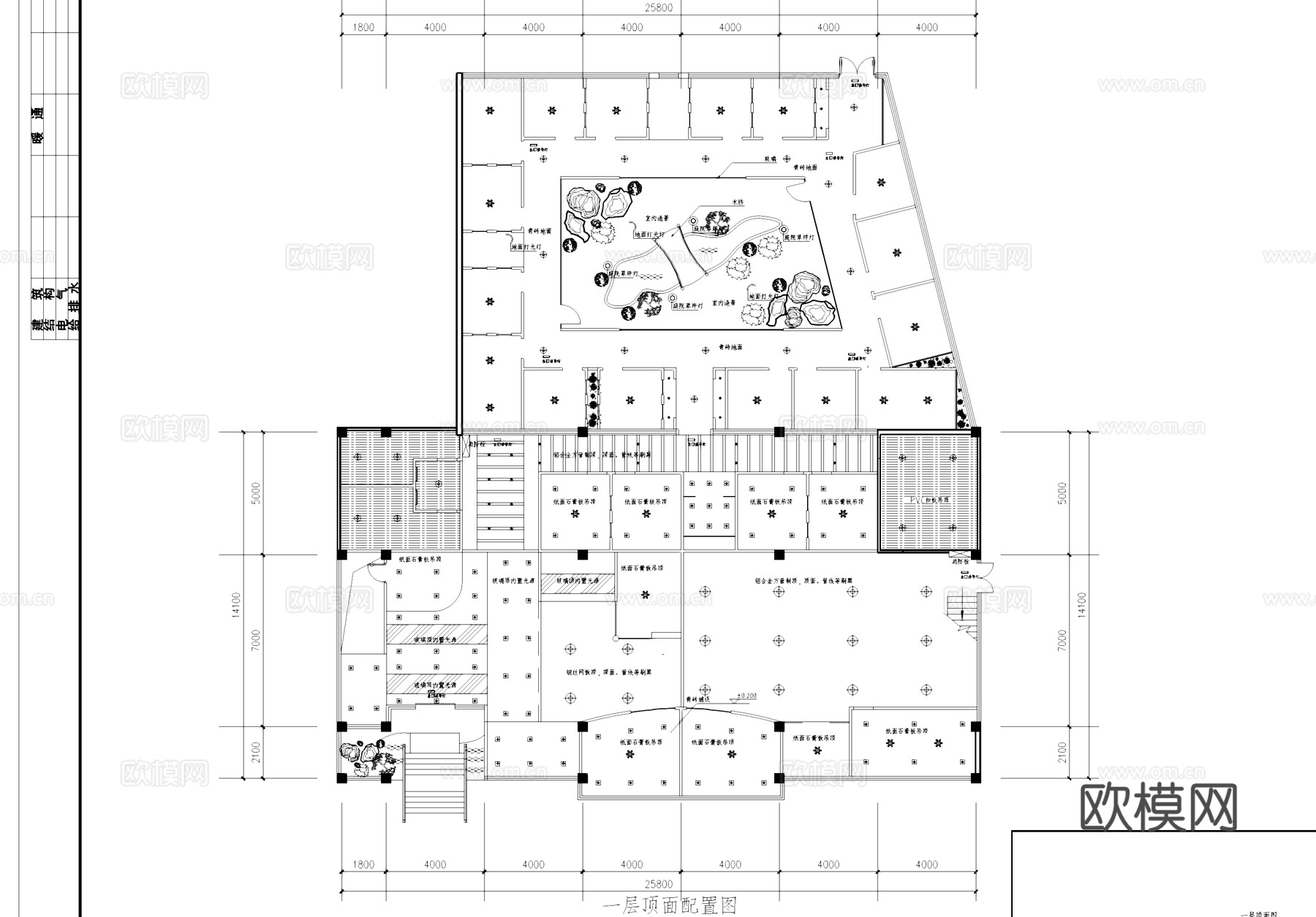 二层咖啡厅室内工装CAD施工图cad施工图