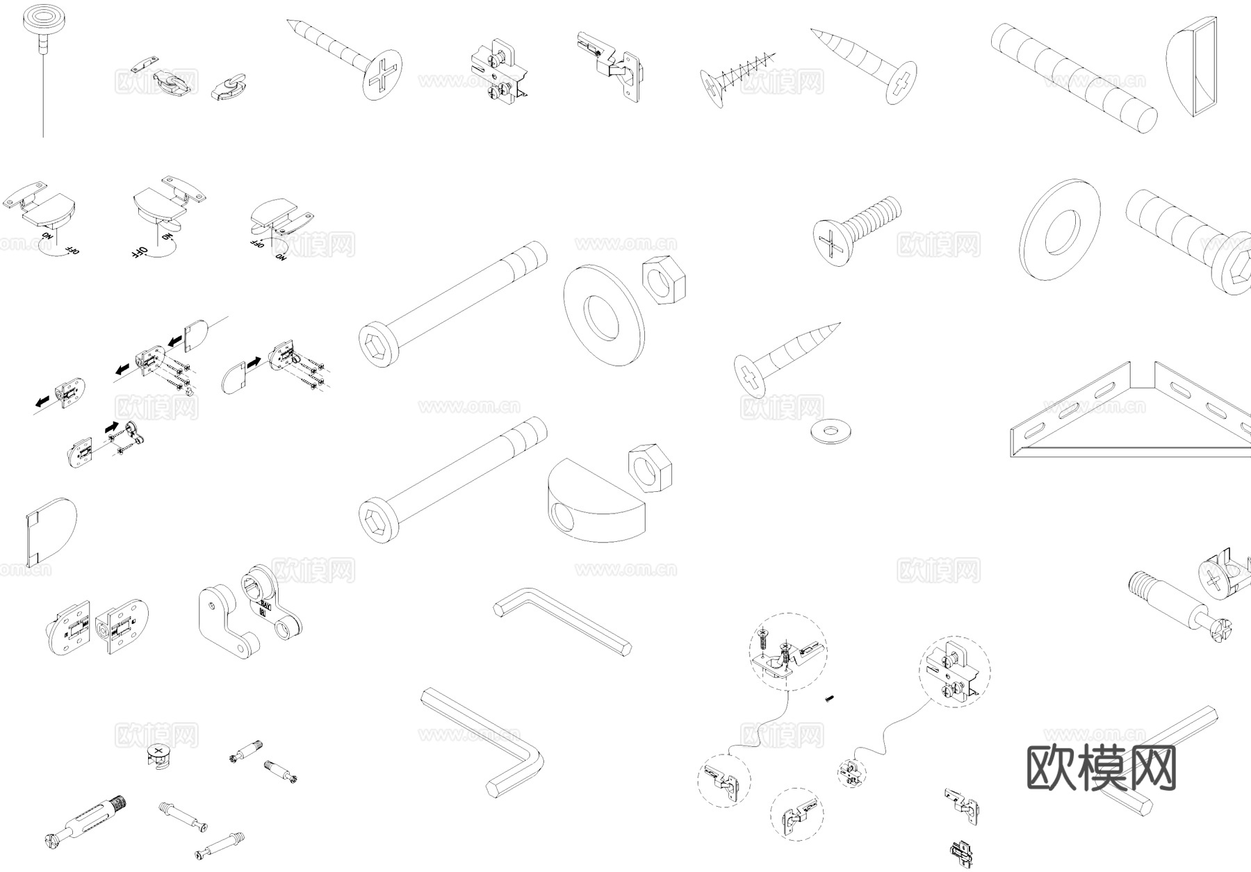 五金配件安装图块图库CAD施工图cad施工图