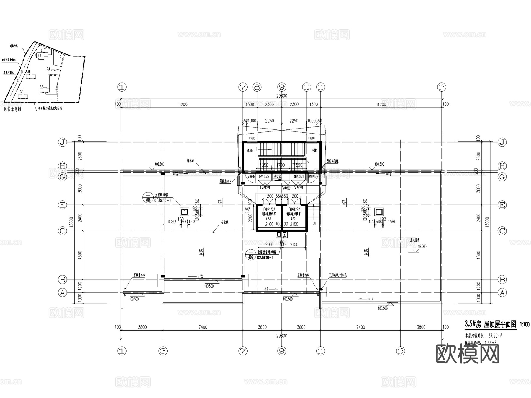 无锡城市中心高层住宅楼建筑CAD施工图+SU模型cad施工图