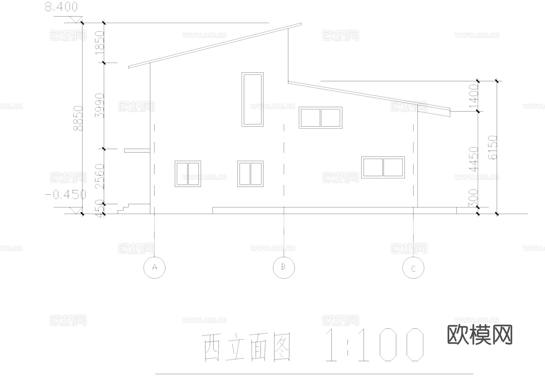 二层咖啡馆建筑CAD施工图cad施工图