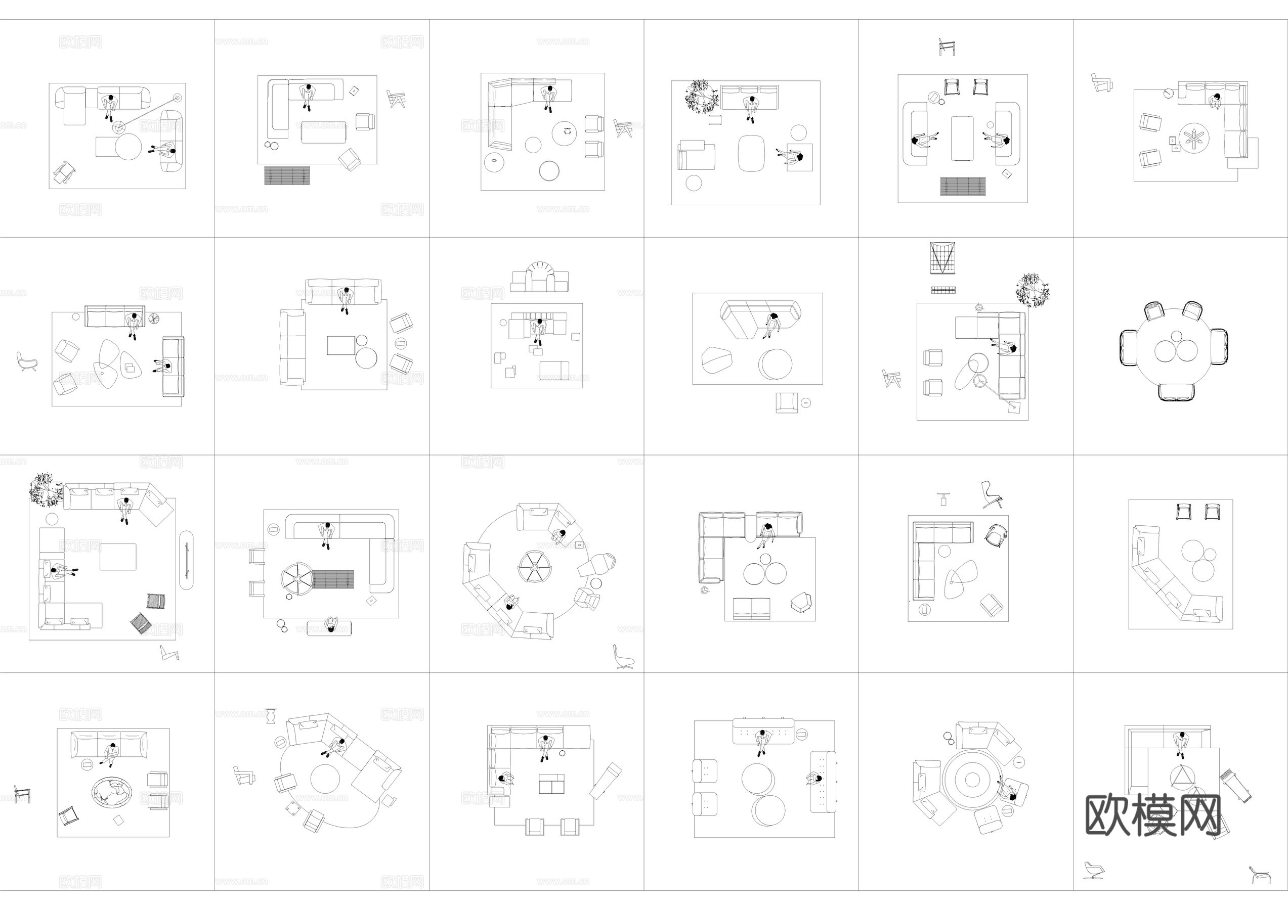 意大利Cappellini平面cad图库cad施工图