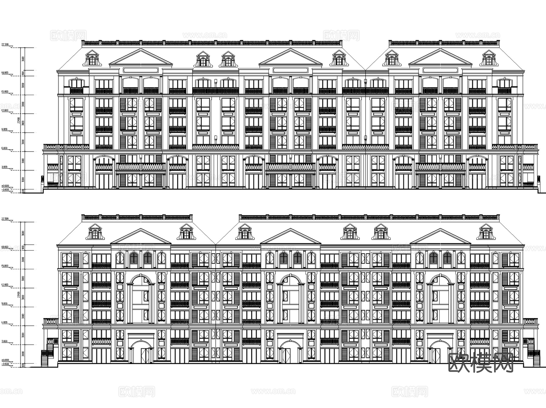 无锡融侨观邸花园洋房建筑CAD施工图+SU模型cad施工图