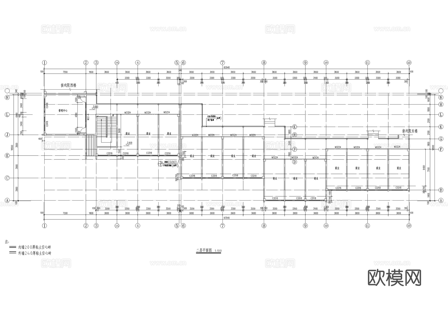 商铺仿古商业建筑CAD施工图cad施工图