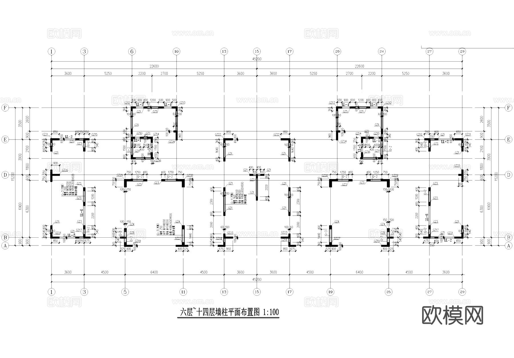 住宅楼结构设计CAD施工图cad施工图