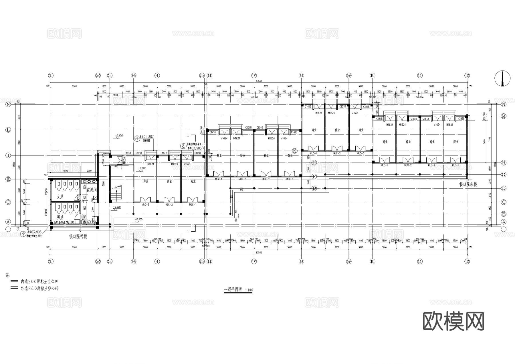 商铺酒店客房仿古建筑CAD施工图cad施工图
