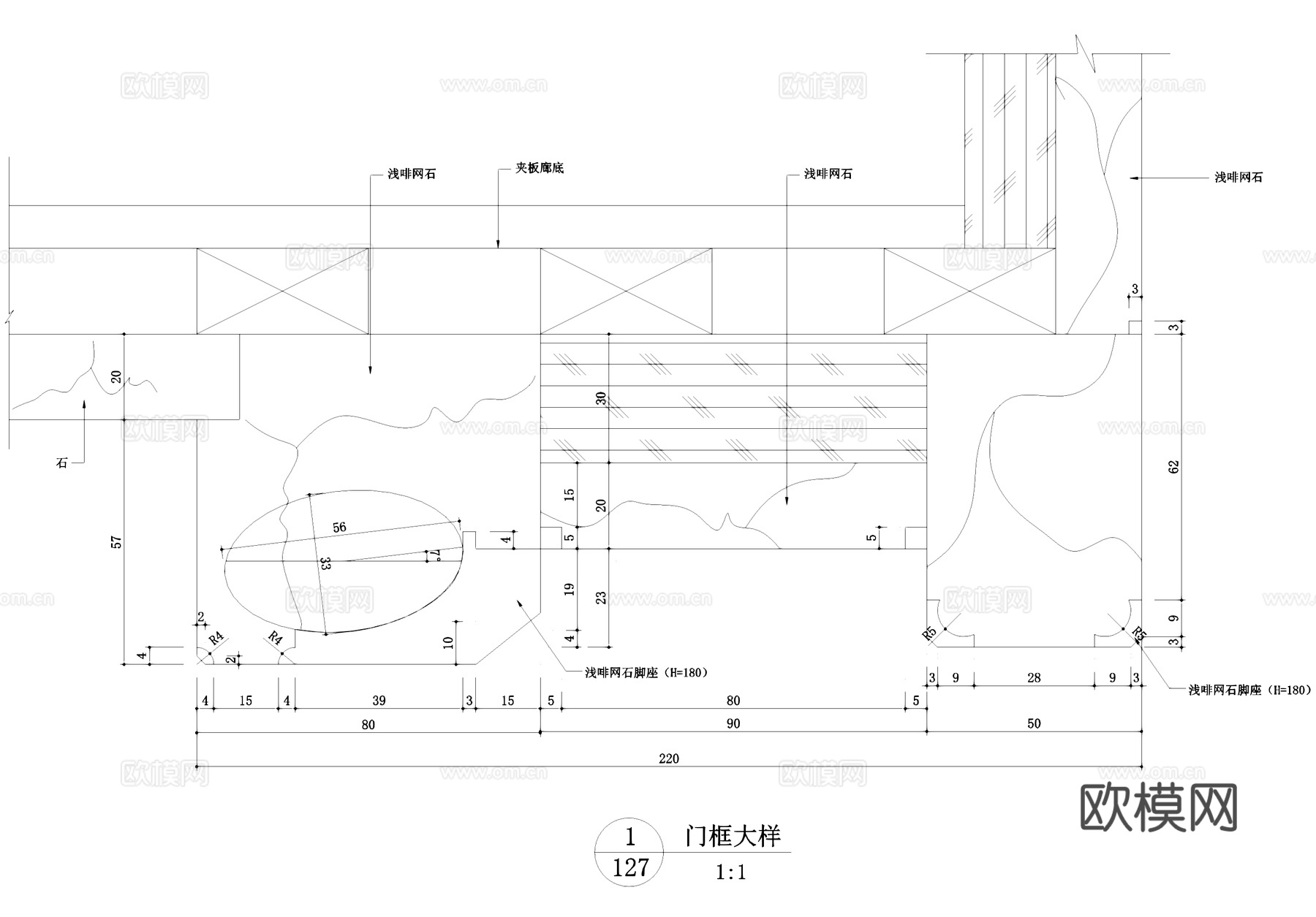 入户门节点大样详图cad施工图