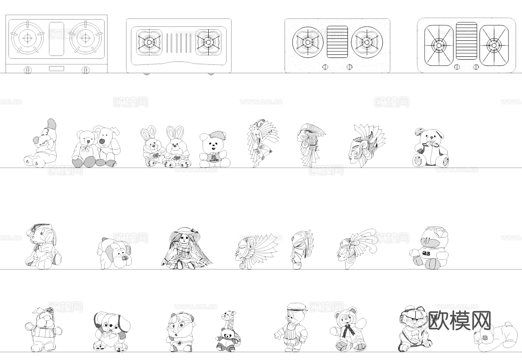 综合家具构件装饰工装CAD图块图库cad施工图