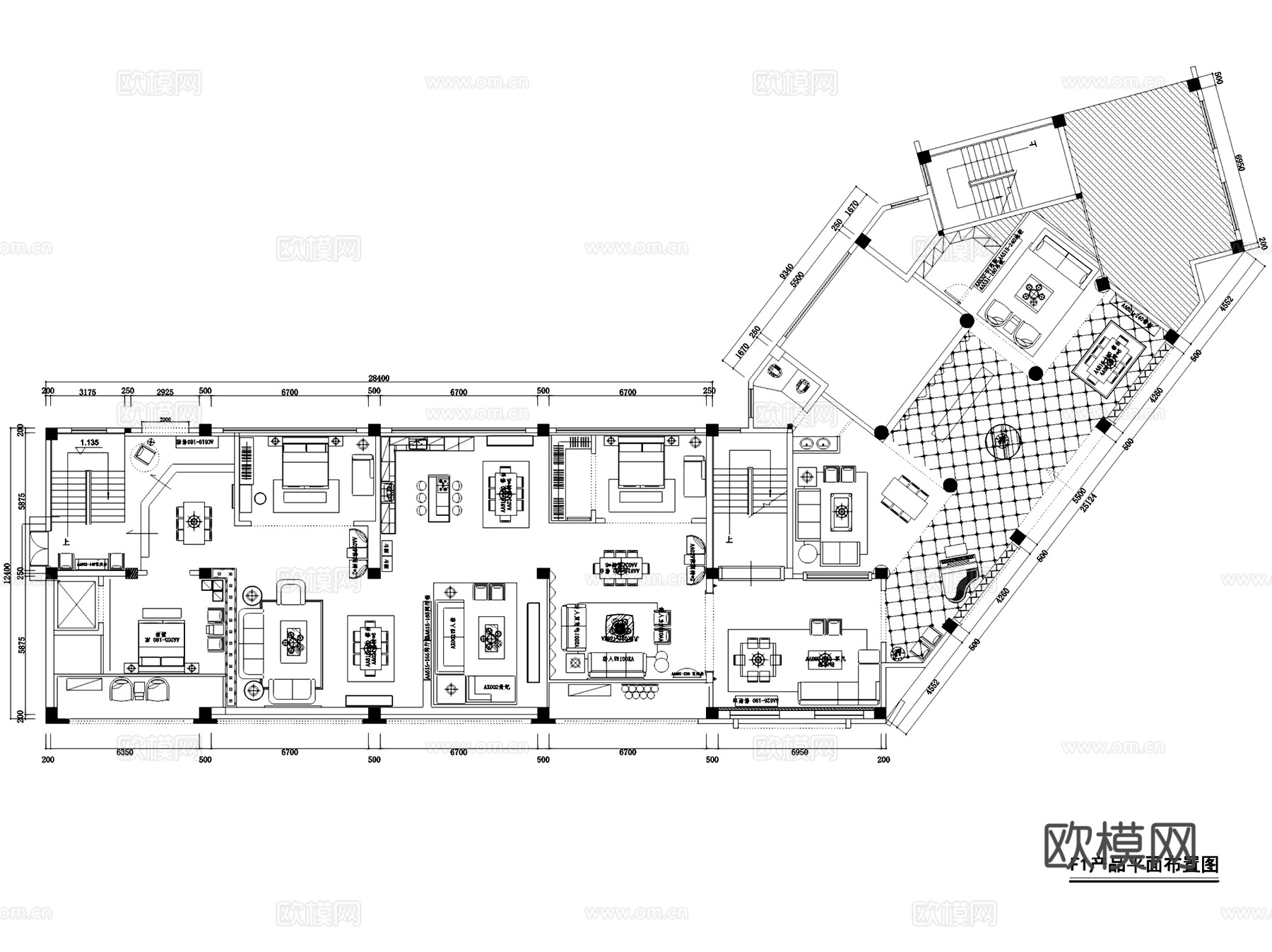 家具专卖店室内工装CAD施工图集 13套cad施工图
