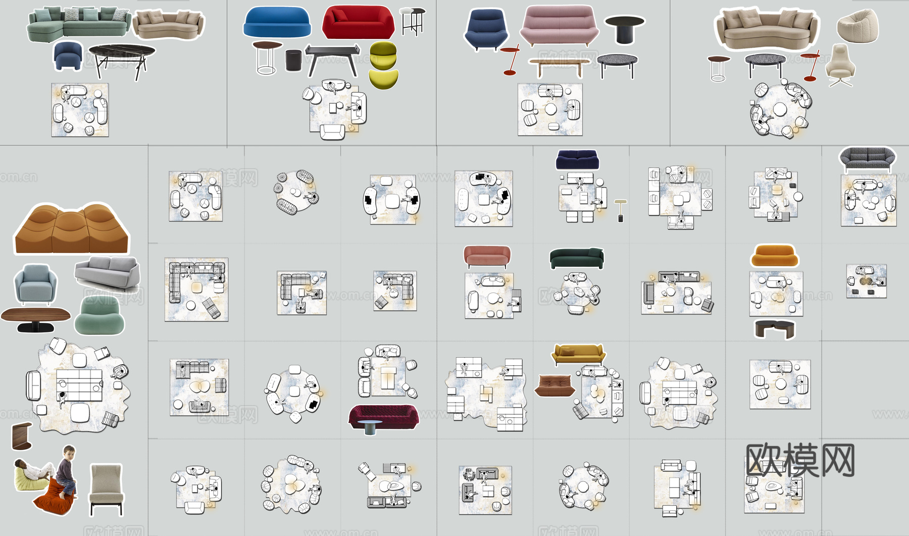 法国Ligne Roset写意空间cad图库cad施工图