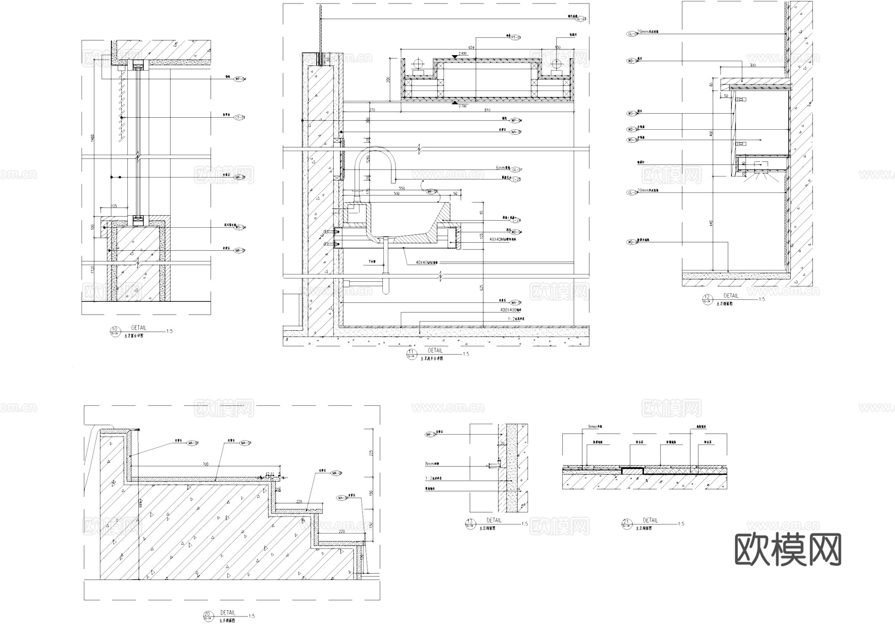 主卫立剖面CAD施工图cad施工图