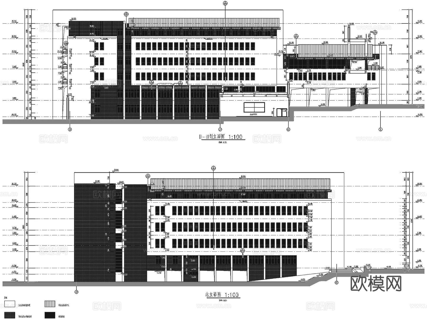 滁州学院南校区扩建院系楼建筑CAD施工图cad施工图