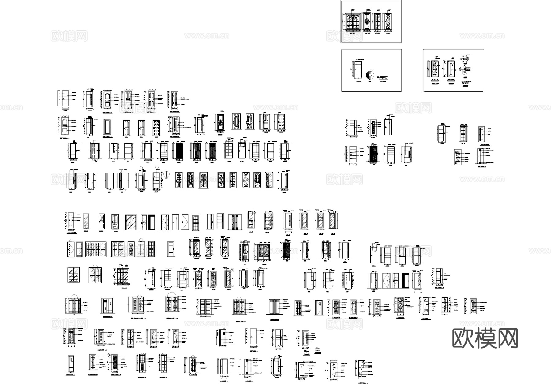 门立面节点大样图库cad施工图