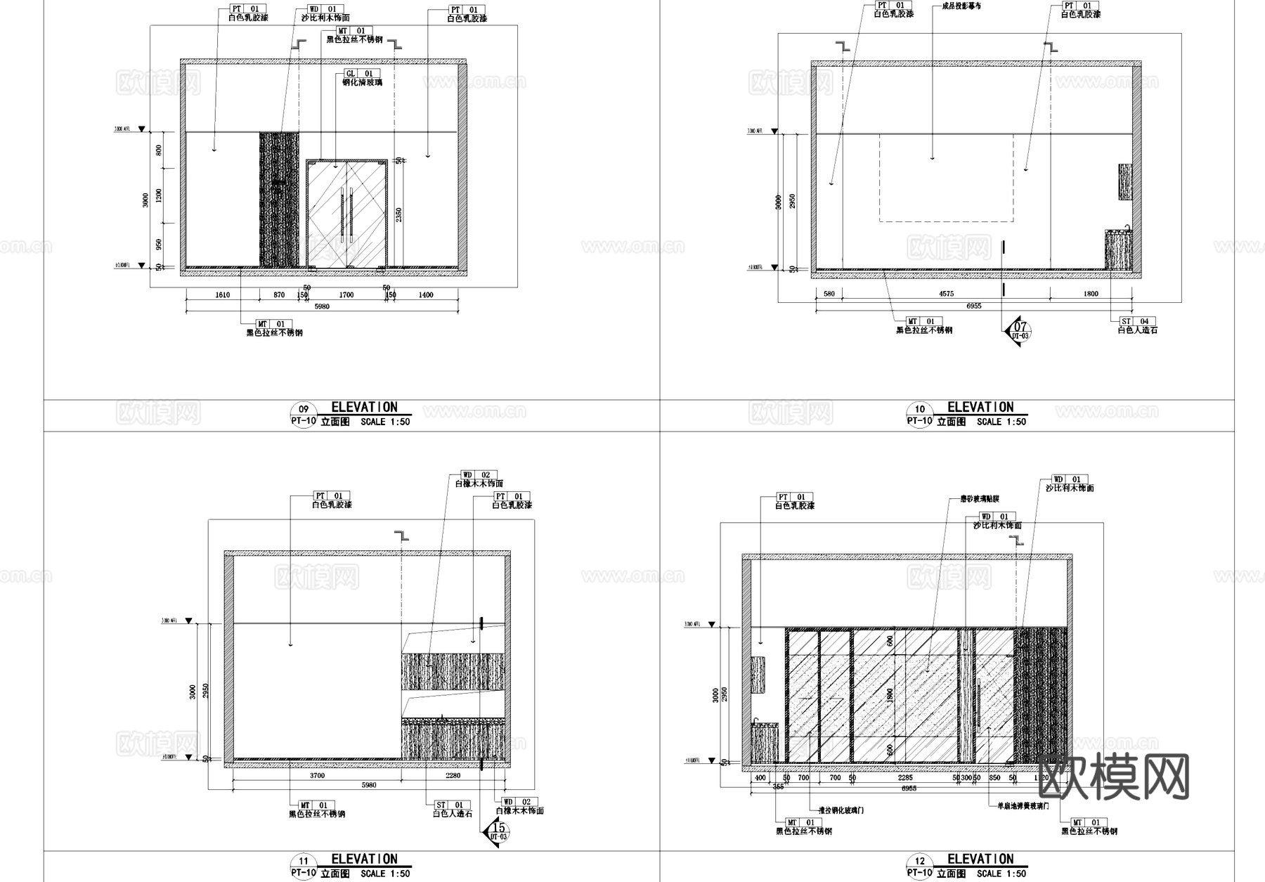 社区党群服务活动中心室内工装CAD施工图cad施工图