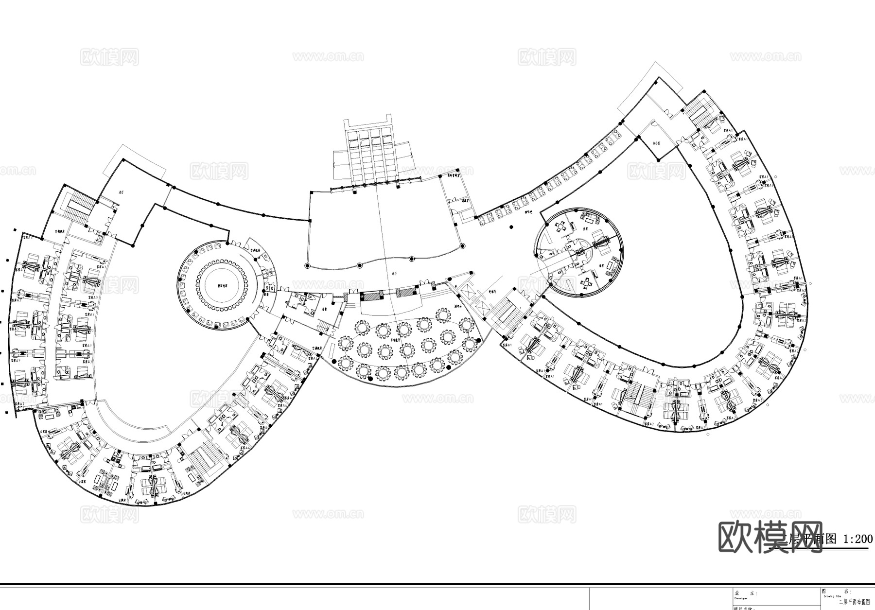 青剑湖异型宾馆酒店室内工装CAD施工图cad施工图