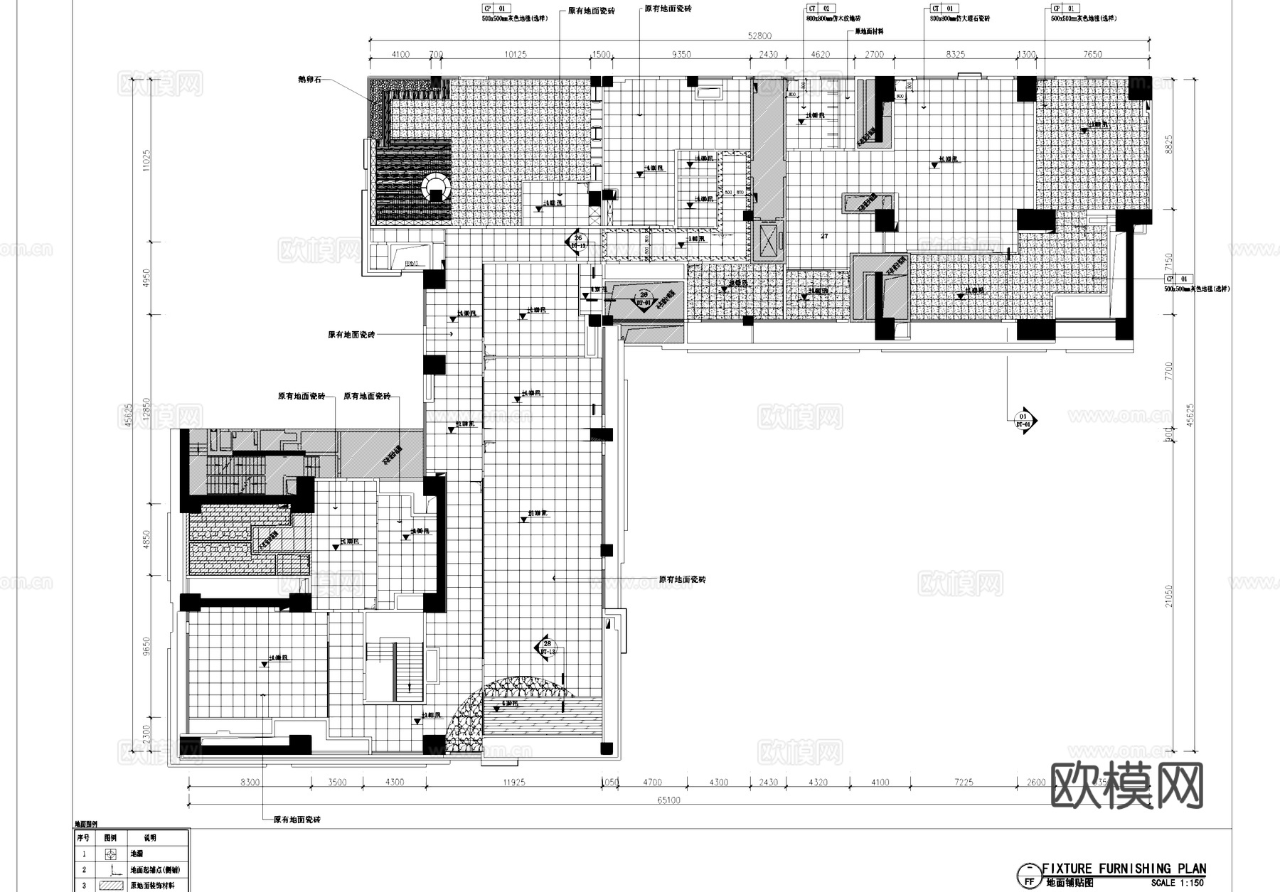 社区党群服务活动中心室内工装CAD施工图cad施工图