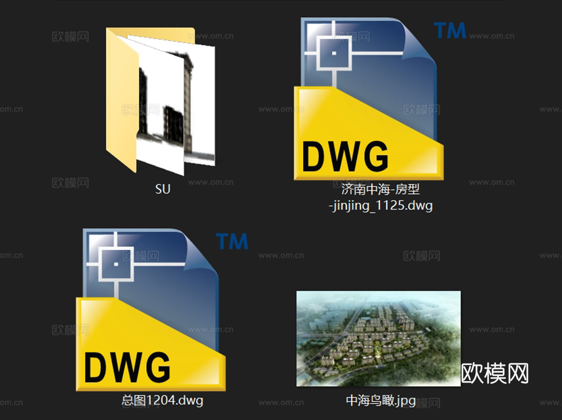 中海居住区规划洋房别墅建筑户型平面CAD施工图cad施工图