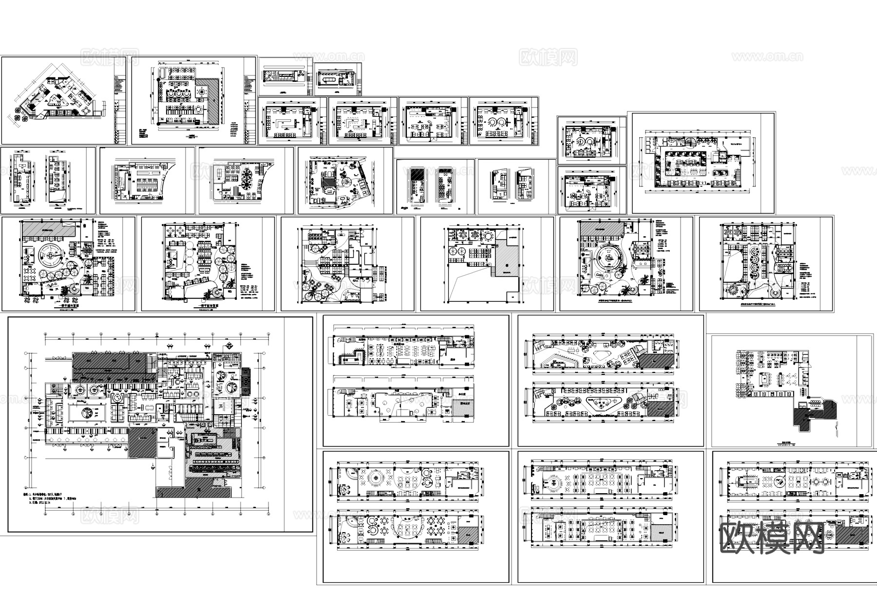 餐厅饭店厨房室内工装平面图CAD施工图cad施工图