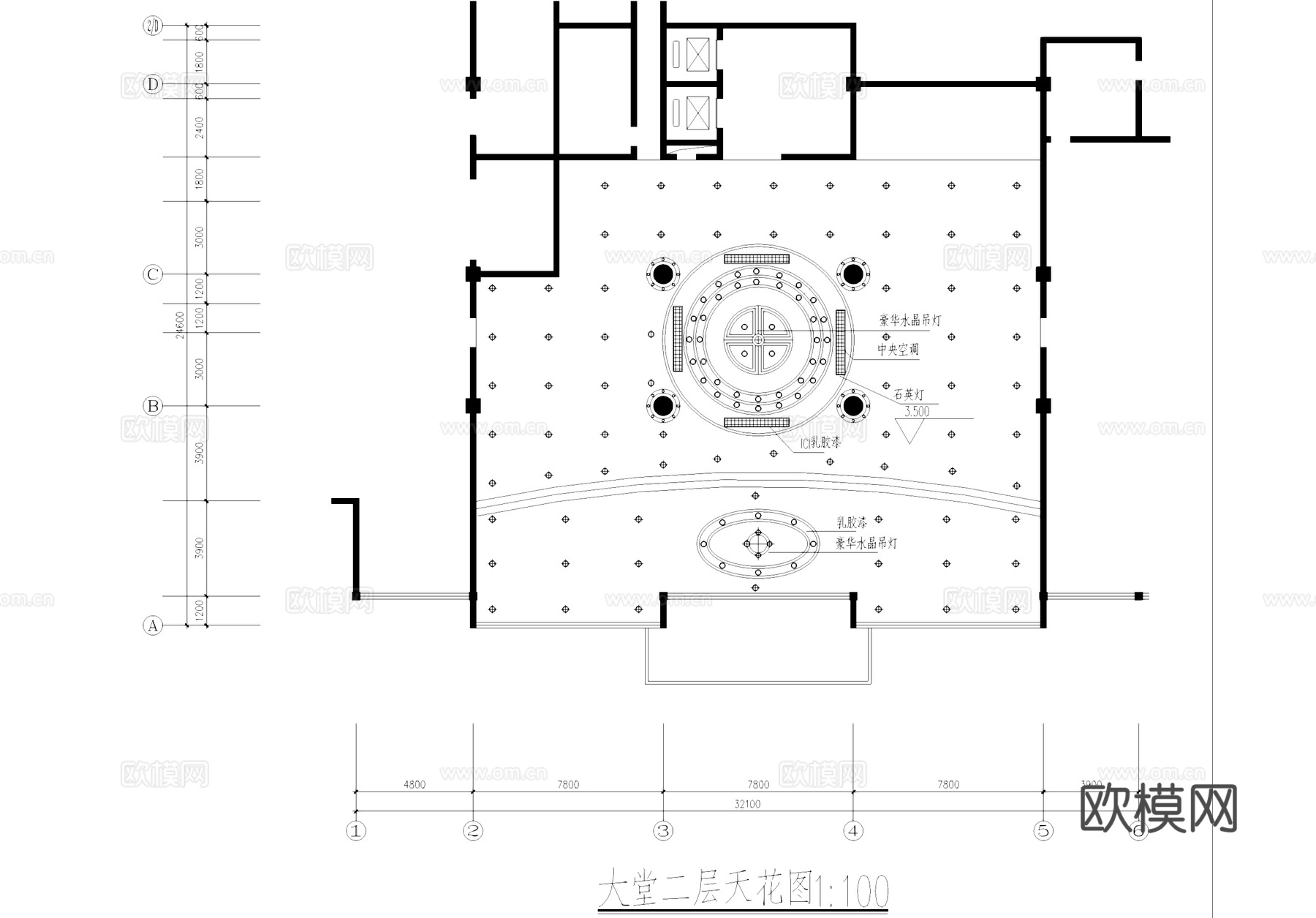 二层西餐厅咖啡厅大堂室内工装CAD施工图cad施工图