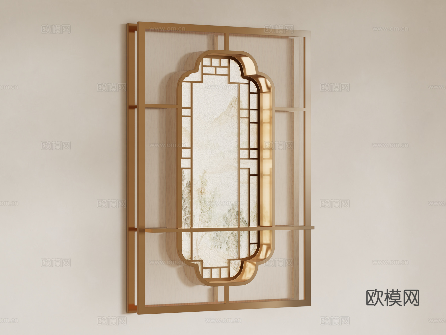 新中式壁灯su模型